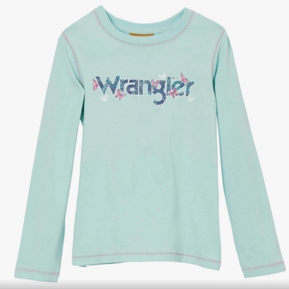 Wrangler Long Sleeve Butterfly Accented Mint - Picture 1 of 2